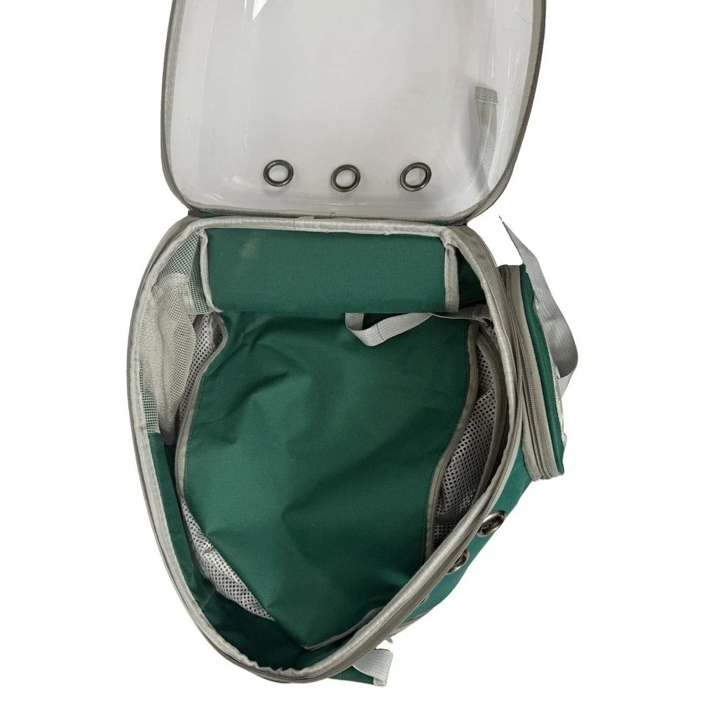 Lollimeow Backpack - Green Bubble Pet Carrier for Small Cats & Dogs